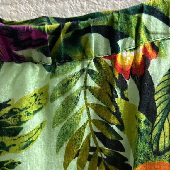 Coldwater Creek Tropical Green Floral Print 3 Tiered Cotton Skirt 1X - Picture 9 of 12